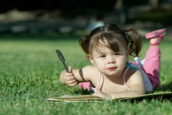 Malá holčička, kresba — Stock fotografie