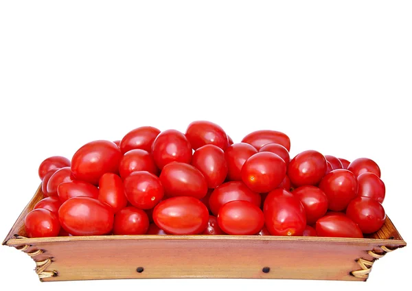 Tomates cereja em cestas — Fotografia de Stock