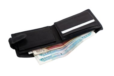 Wallet with rubles clipart