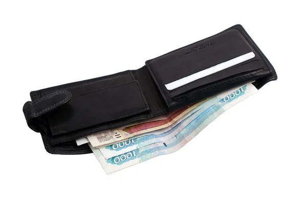 Plånbok med rubel Stockbild