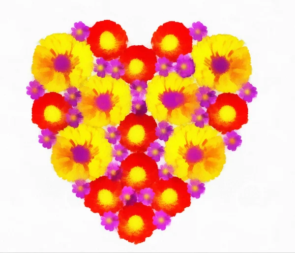 Coração de flores — Fotografia de Stock