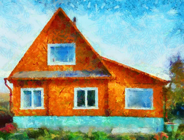 Оранжевый дом — стоковое фото