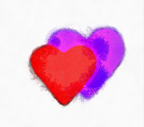 Ilustração corações — Fotografia de Stock
