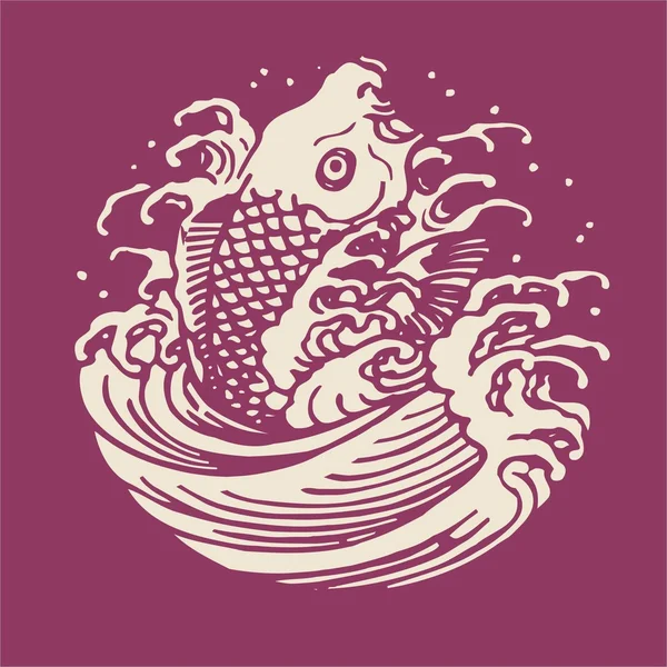 Риба з фоном — стоковий вектор
