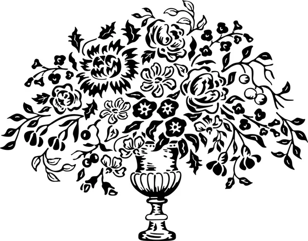 Ilustración vectorial de ornamento floral — Vector de stock