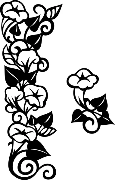 Ilustración vectorial de ornamento floral — Vector de stock
