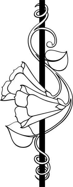 Vektor ilustrasi ornamen bunga - Stok Vektor
