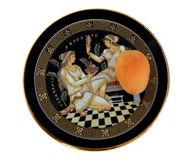 Apricot on the Greek dish clipart