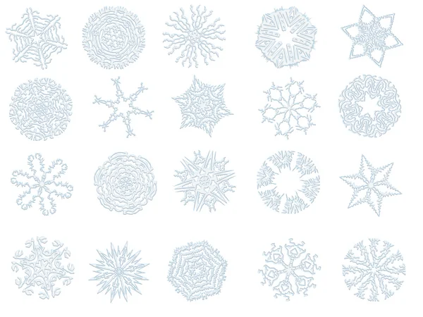 Snowflakes on a white background — Stock Photo, Image