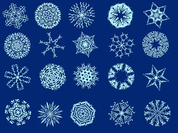 Snowflakes on a dark blue background — Stock Photo, Image