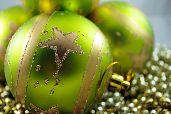 Green christmas bubbles — Stock Photo, Image