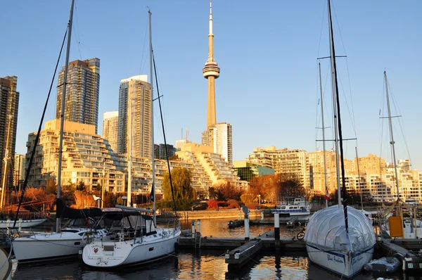 La vista del centro di Toronto yachtclub — Foto Stock
