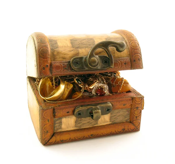 Full chest of treasure — Stock Photo, Image