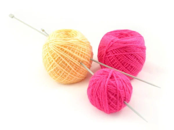 Fios e raios para tricotar — Fotografia de Stock
