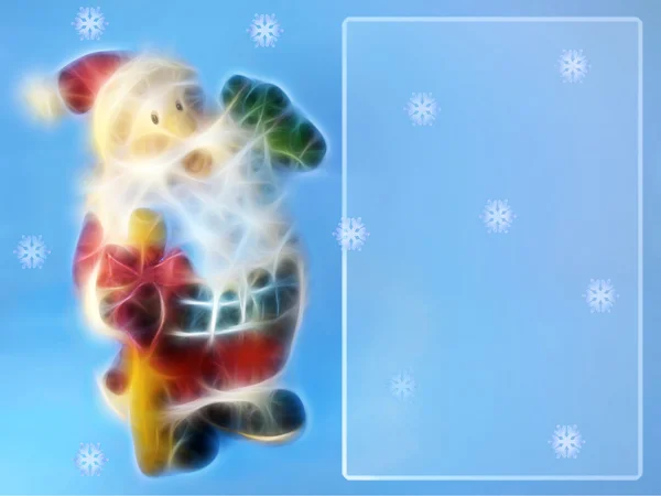 Tarjeta de Navidad con Santa y copo de nieve — Foto de Stock