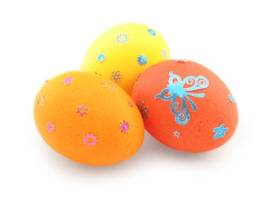 Red,orange and yellow egg with ornament clipart