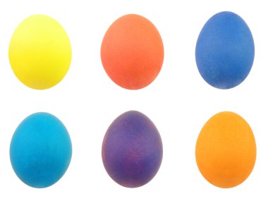 altı renkli yumurta ayarla