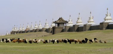 Buddhist monastery in mongolia clipart