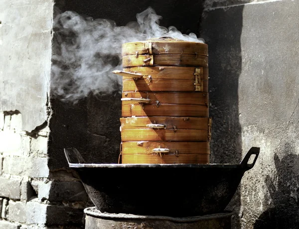 蒸制的中国食品 — 图库照片