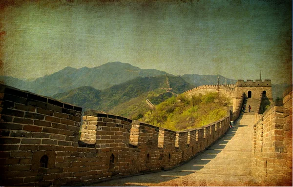 Imagen grunge de la gran muralla — Foto de Stock