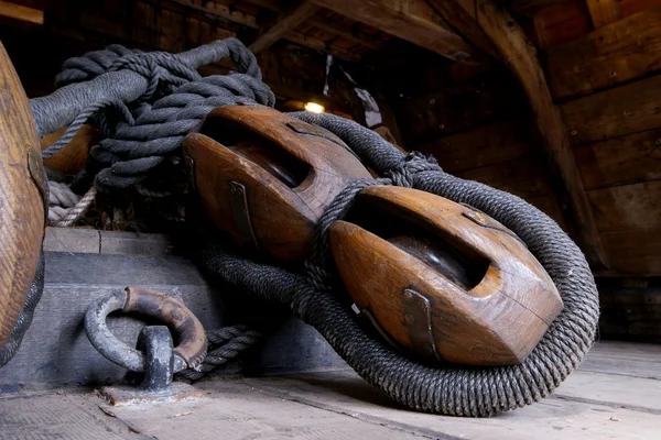 stock image Antique nautical equipment on a ship