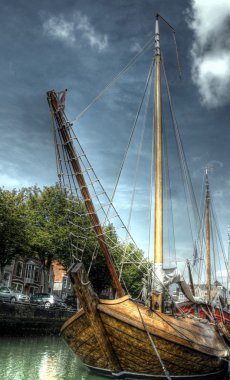 HDR image of a old sailingboat clipart