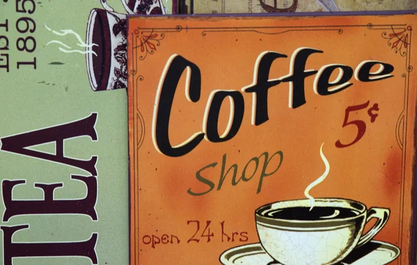 咖啡和茶标志 — 图库照片