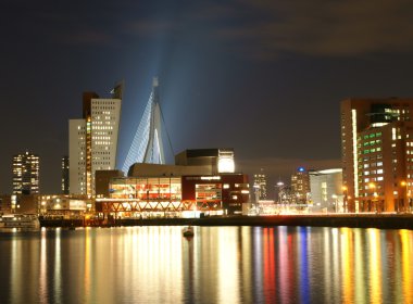 Part of the city of rotterdam in holland clipart