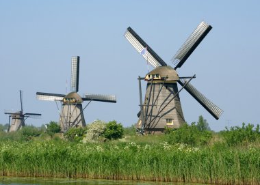 Mills of Kinderdijk holland clipart