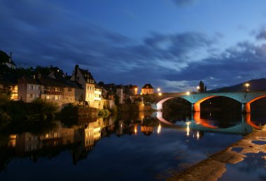 Nightview over argentat clipart