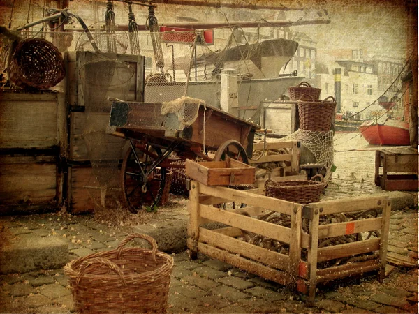 Image grunge d'un warfside dans l'ancienne minuterie — Photo