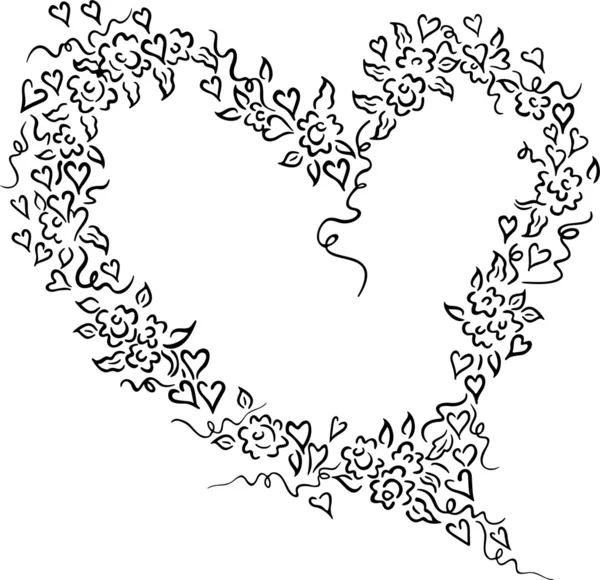 Векторная иллюстрация цветочного сердца Стоковый вектор