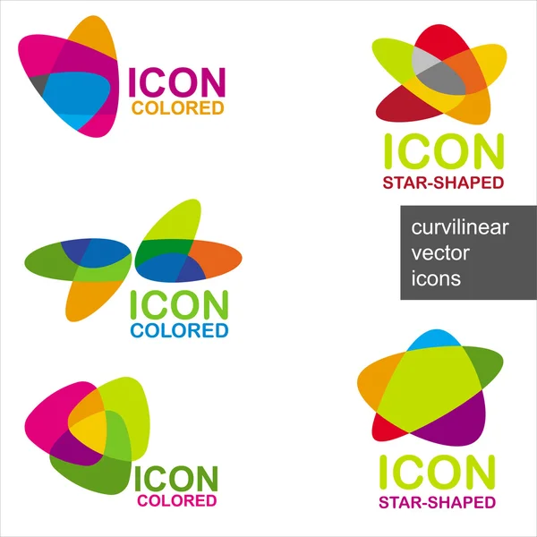 Elegant abstract curved vector icons — Stock Vector