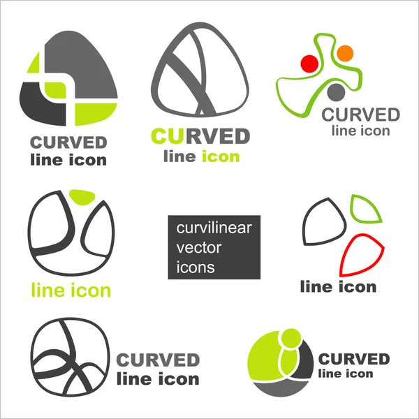 Elegant abstract curved vector icons — Stock Vector