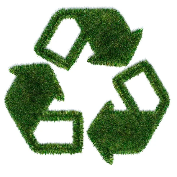 Σύμβολο ανακύκλωσης από χλόη — Φωτογραφία Αρχείου
