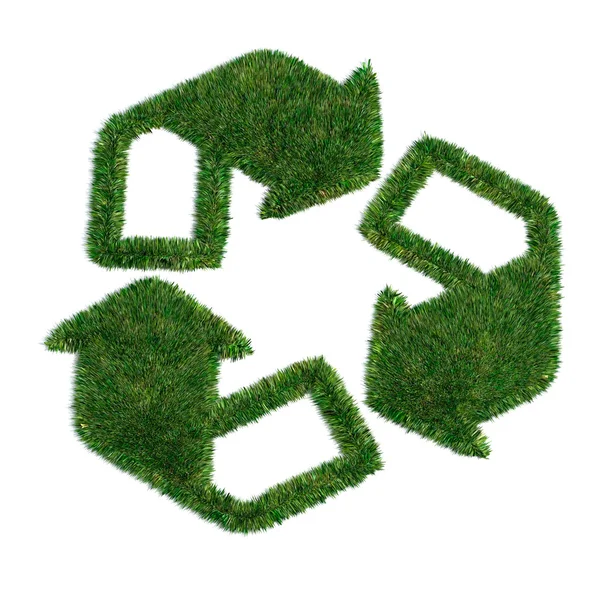 Recycle symbol from grass — Stock Photo, Image