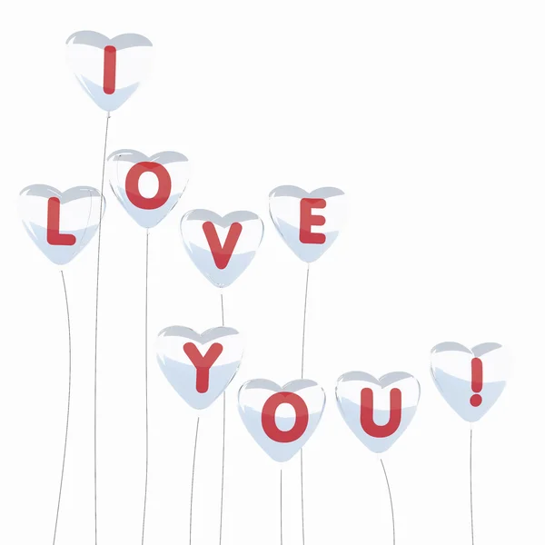 Kalp aşk balonlar — Stok fotoğraf