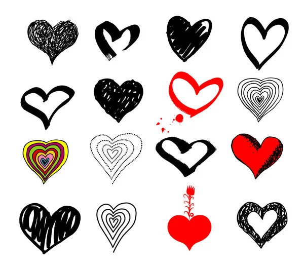 San Valentín corazones conjunto — Archivo Imágenes Vectoriales