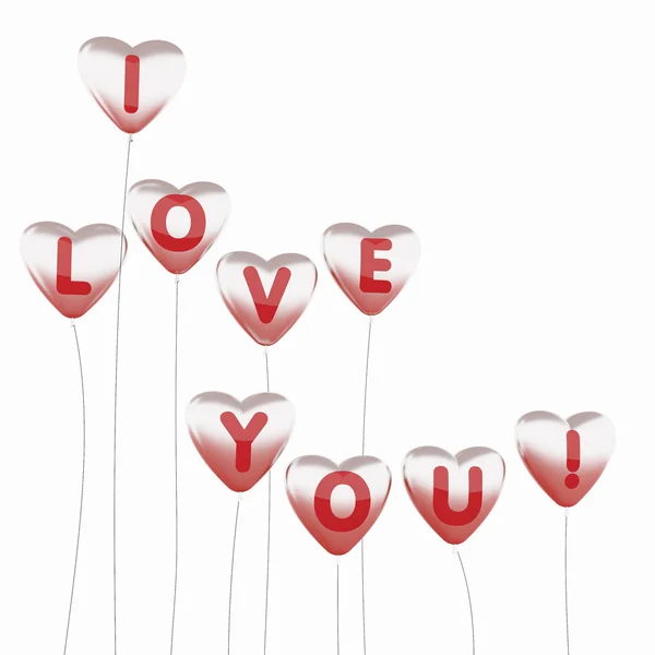 Luftballons und Liebe — Stockfoto