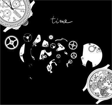 Time. Watch mechanism. clipart