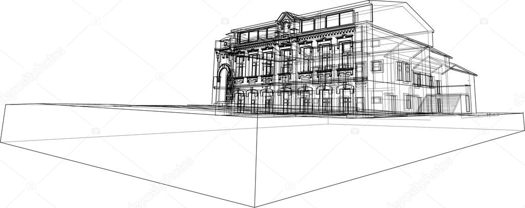 Tirage technique  de la maison  image vectorielle par iralu1 