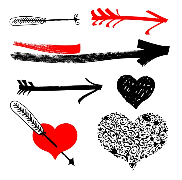 stock vector Hearts and arrows elements