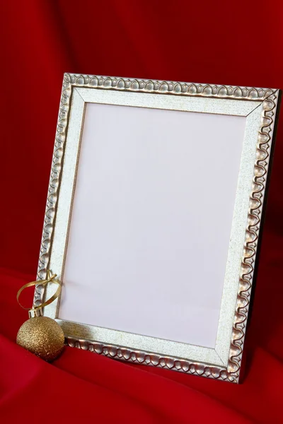 Metalic frame on red — Stock Photo, Image