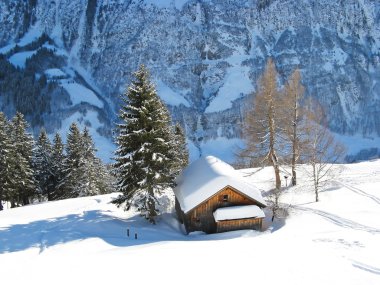 Winter in the alps clipart