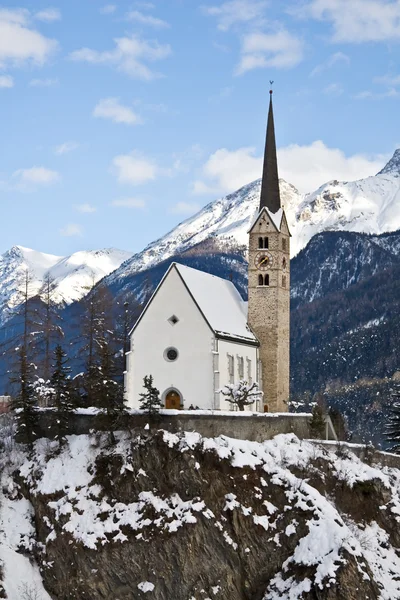 Small church in Scuol — Stock Photo, Image