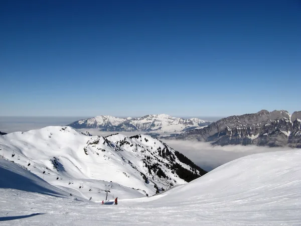Esquí en los Alpes suizos — Foto de Stock