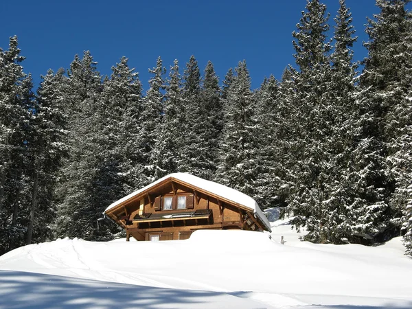 Piccola casa in alpi — Foto Stock