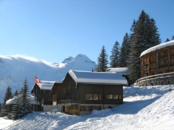 Casas de férias em alpes — Fotografia de Stock