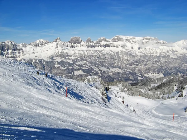Skiën in flumserberg — Stockfoto