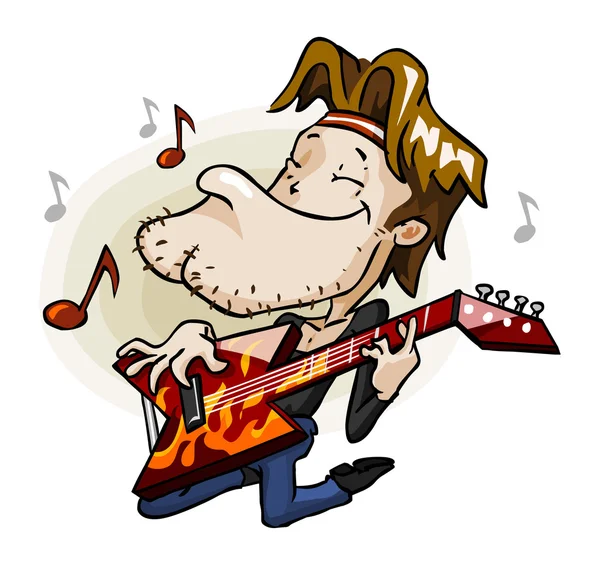 Rock Guitarist on stage. — Stock Vector